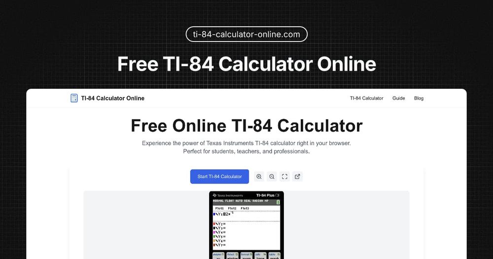 image of TI-84 Calculator Online