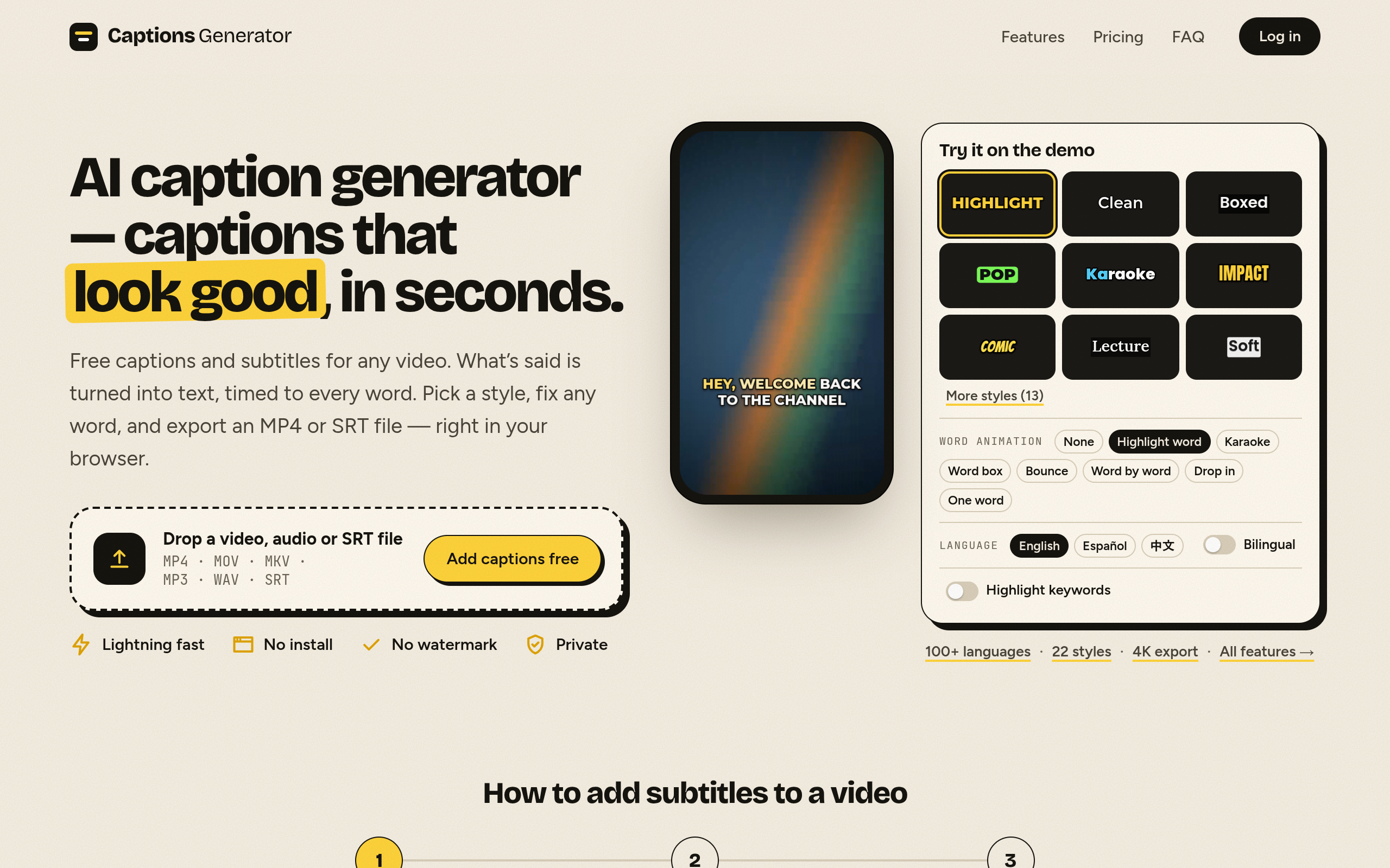 Captions Generator screenshot