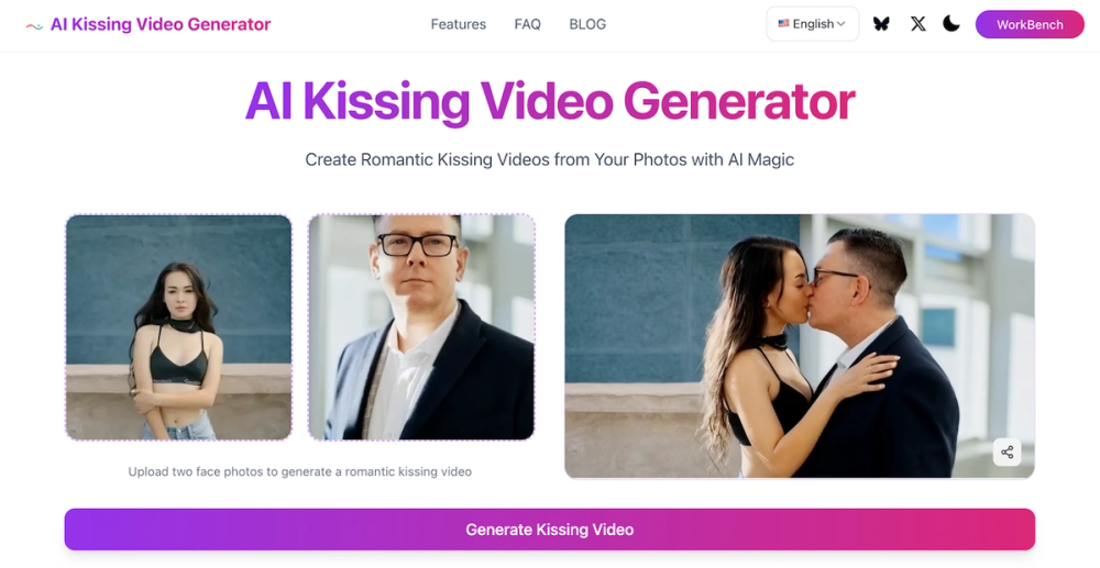 image of Free AI kissing video generator