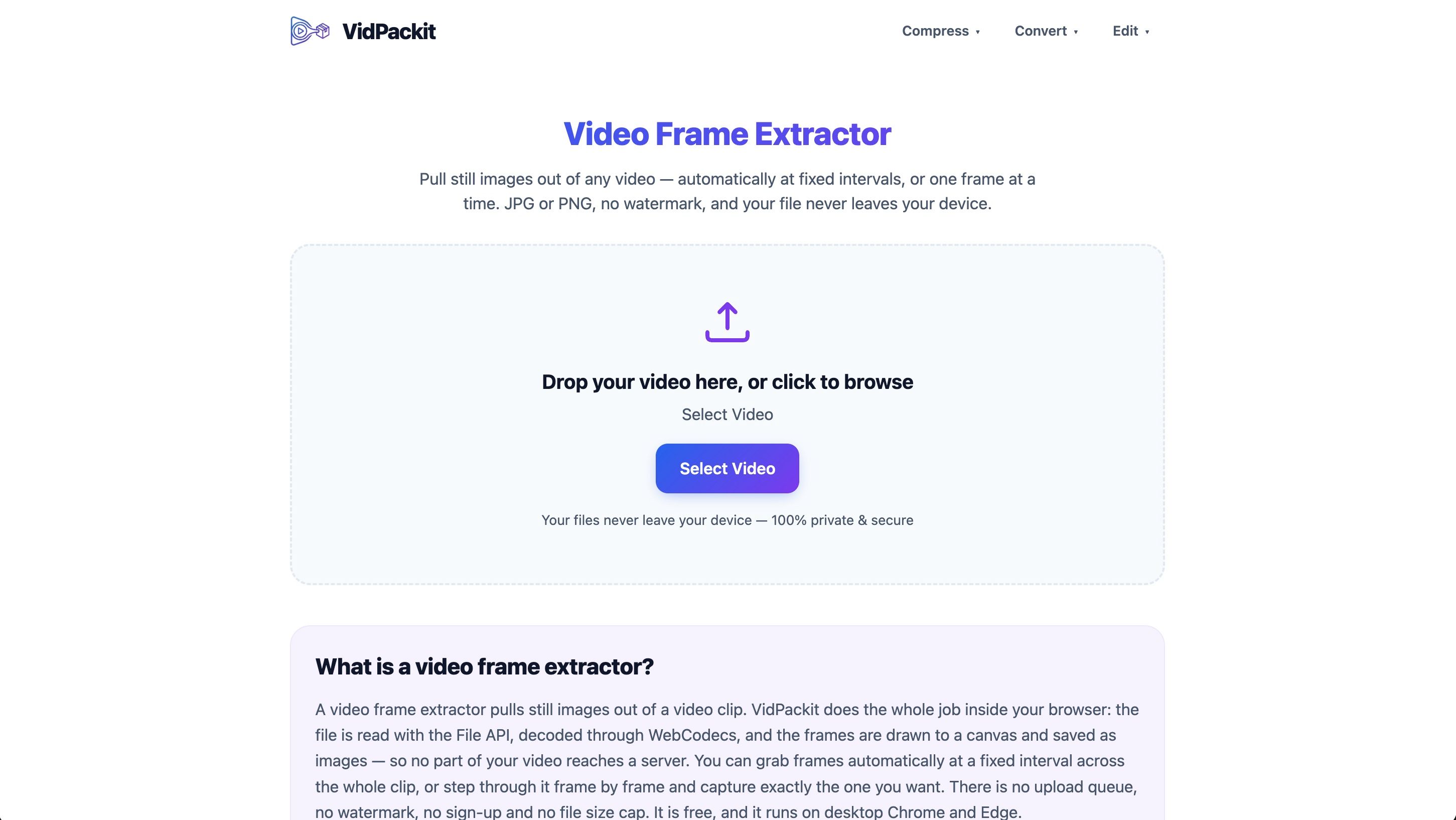 Video Compressor — VidPackit screenshot