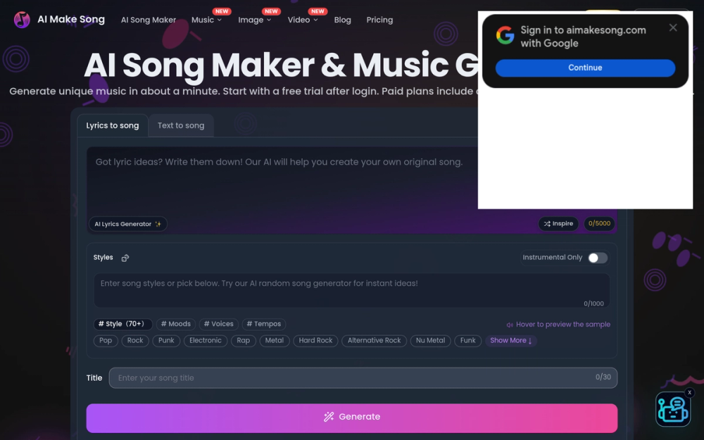 image of AIMakeSong