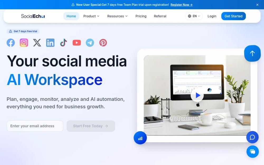 image of SocialEcho - Social AI WorkSpace