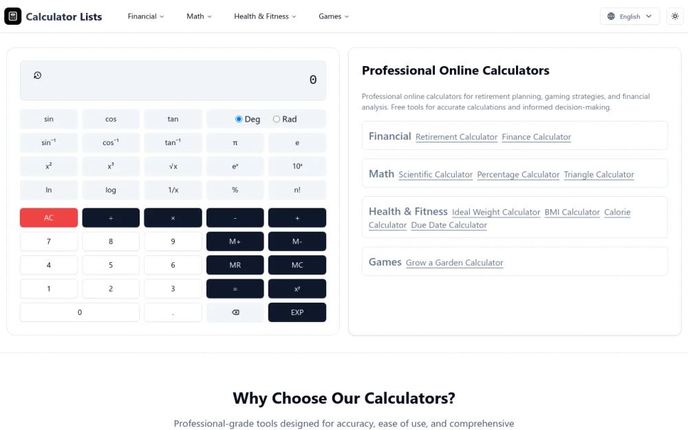image of Calculator Lists