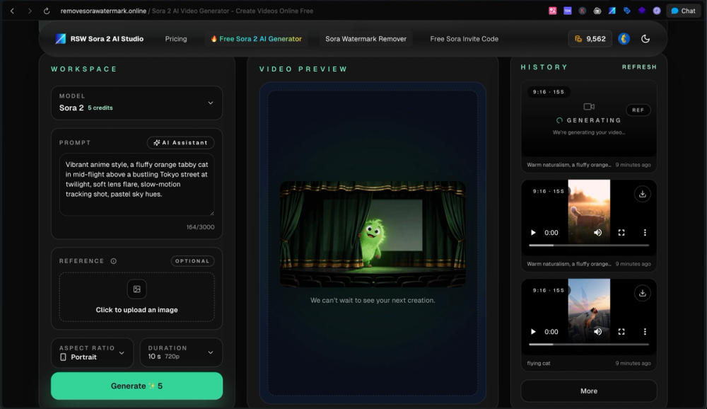 image of RSW Sora 2 AI Studio