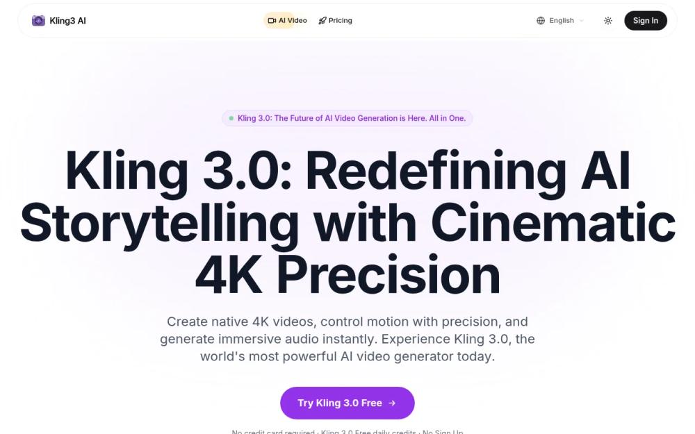 image of Kling 3.0 AI