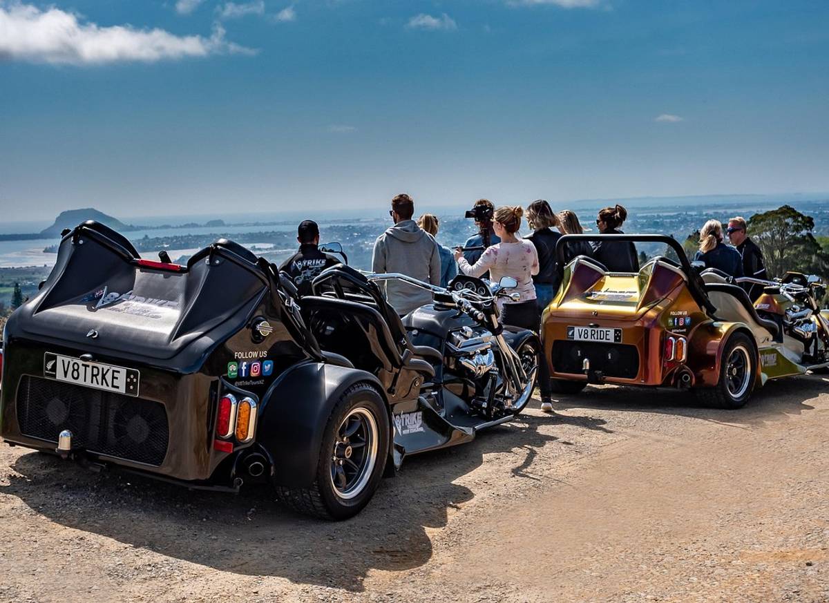 Tauranga Shore Excursion: Epic 25 min V8 Trike tour of Mt Maunganui & Tauranga