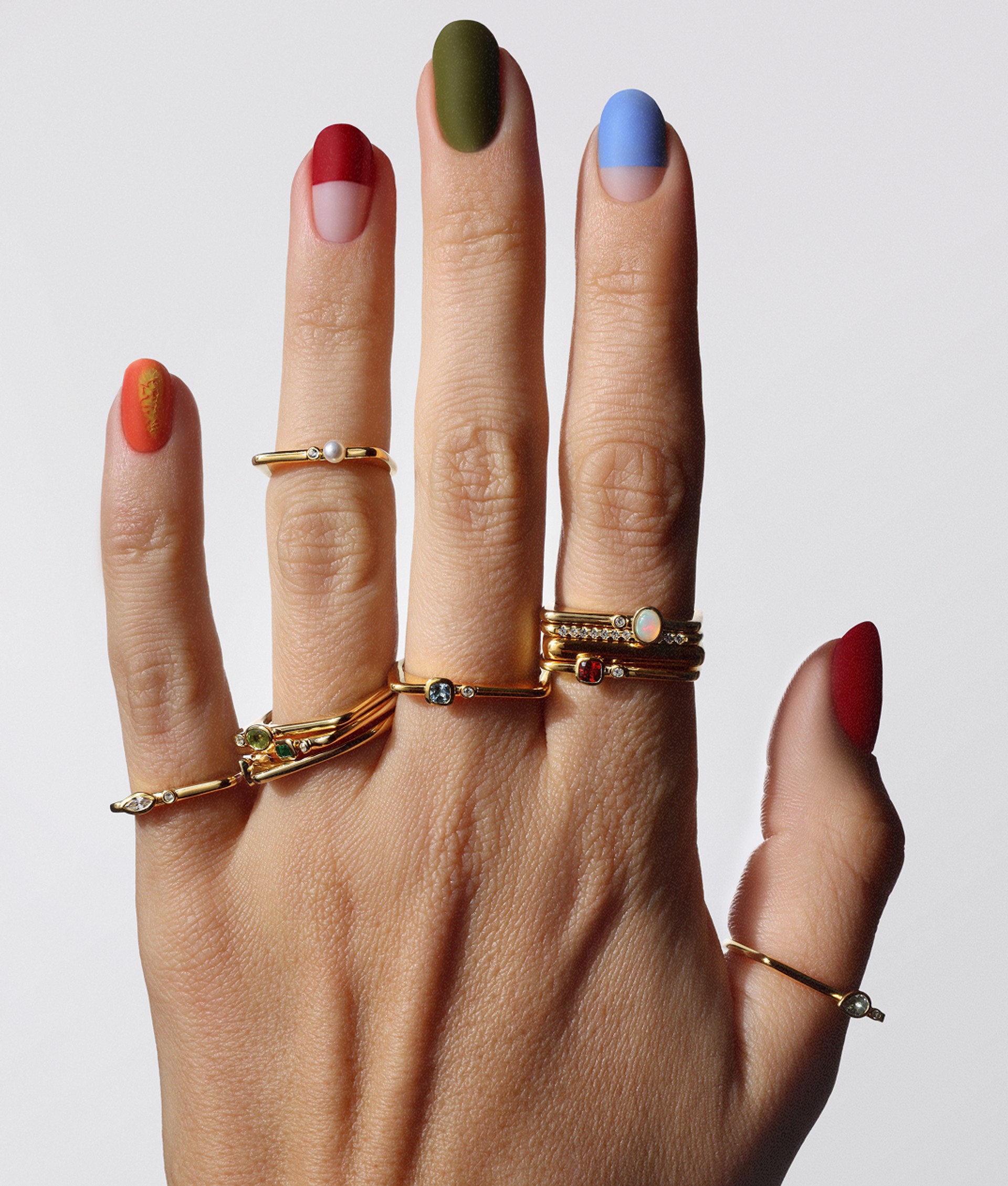 Puzzle Stacker Ring in 18k Gold Vermeil Gemstones Mejuri