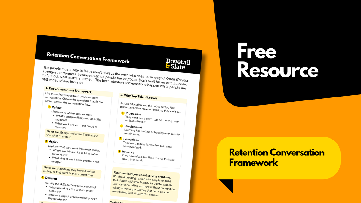 Retention Conversation Framework for Education and the Public Sector