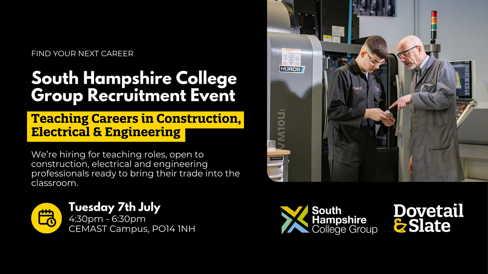 South Hampshire College Group Recruitment Event: Teaching Careers in Construction, Electrical & Engineering