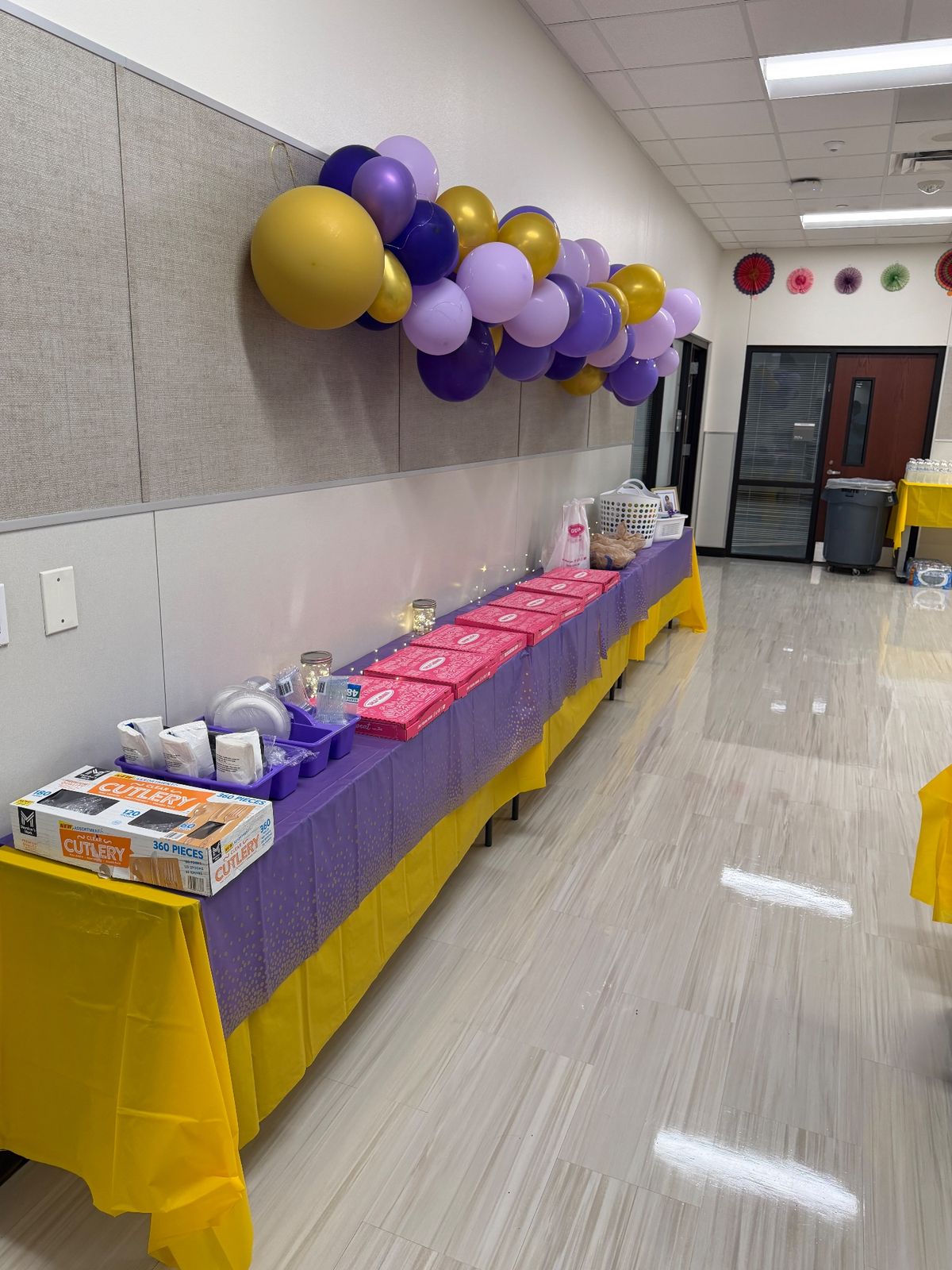 Breakfast setup for teachers at GLC