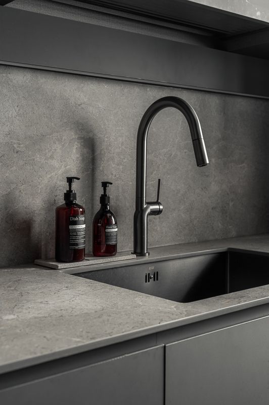 Minimalist kitchen sink with clean lines