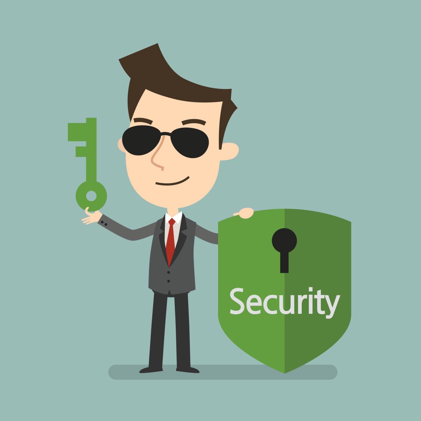 Security expert, Business concept, Vector illustration