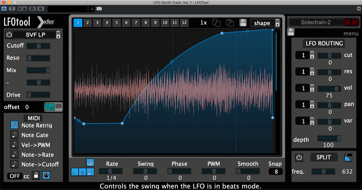 LFOTool Sidechain 2 with MIDI Trig