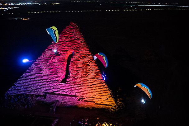 Pyramids by night