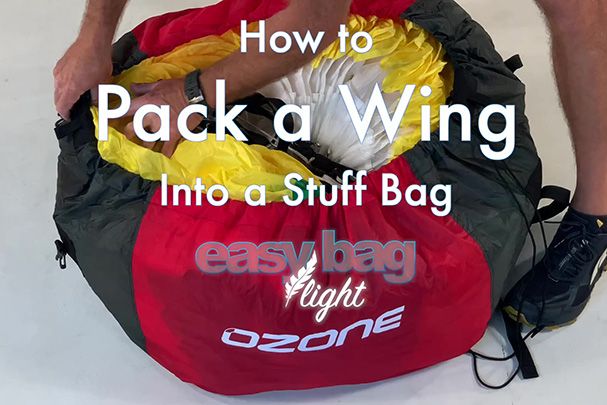 How to pack a wing into a stuff bag