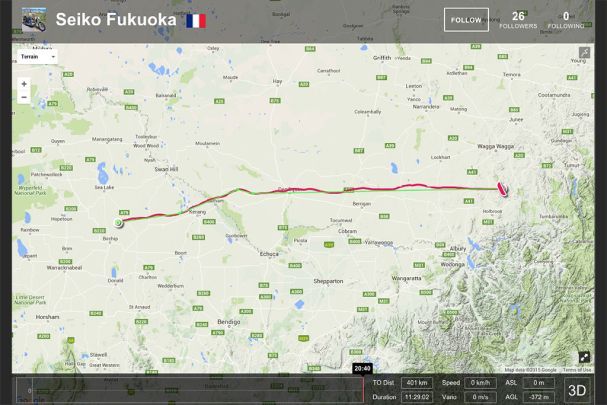 Seiko flies 406km for the record