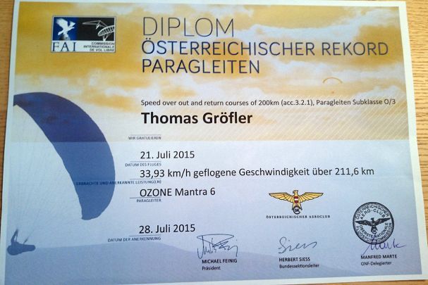 New Austrian Out and Return Record