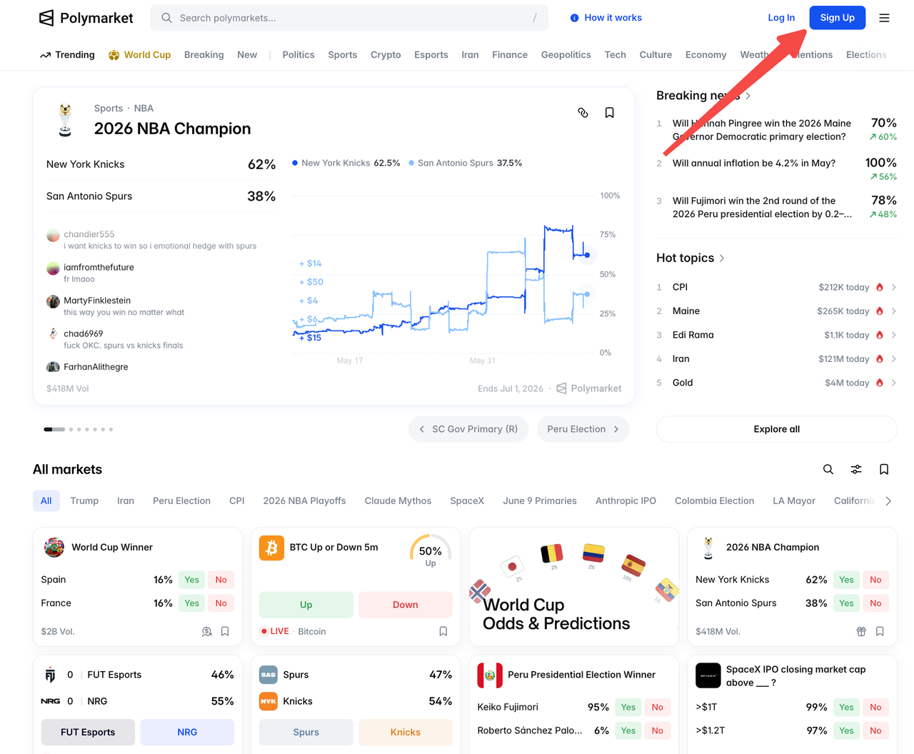PolyMarket signup