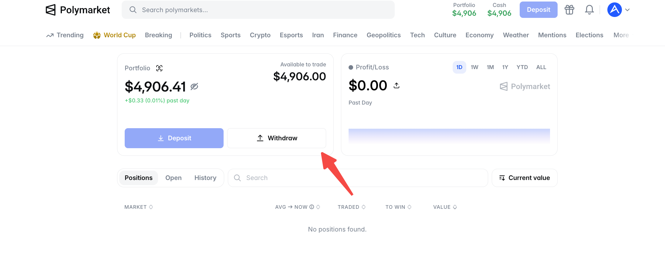 Withdrawing funds from Polymarket
