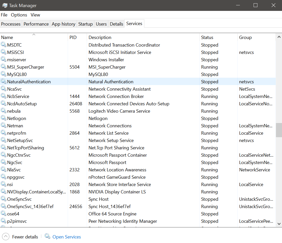 windows task manager processes