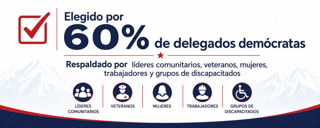 Chosen by 60% of Democratic Delegates