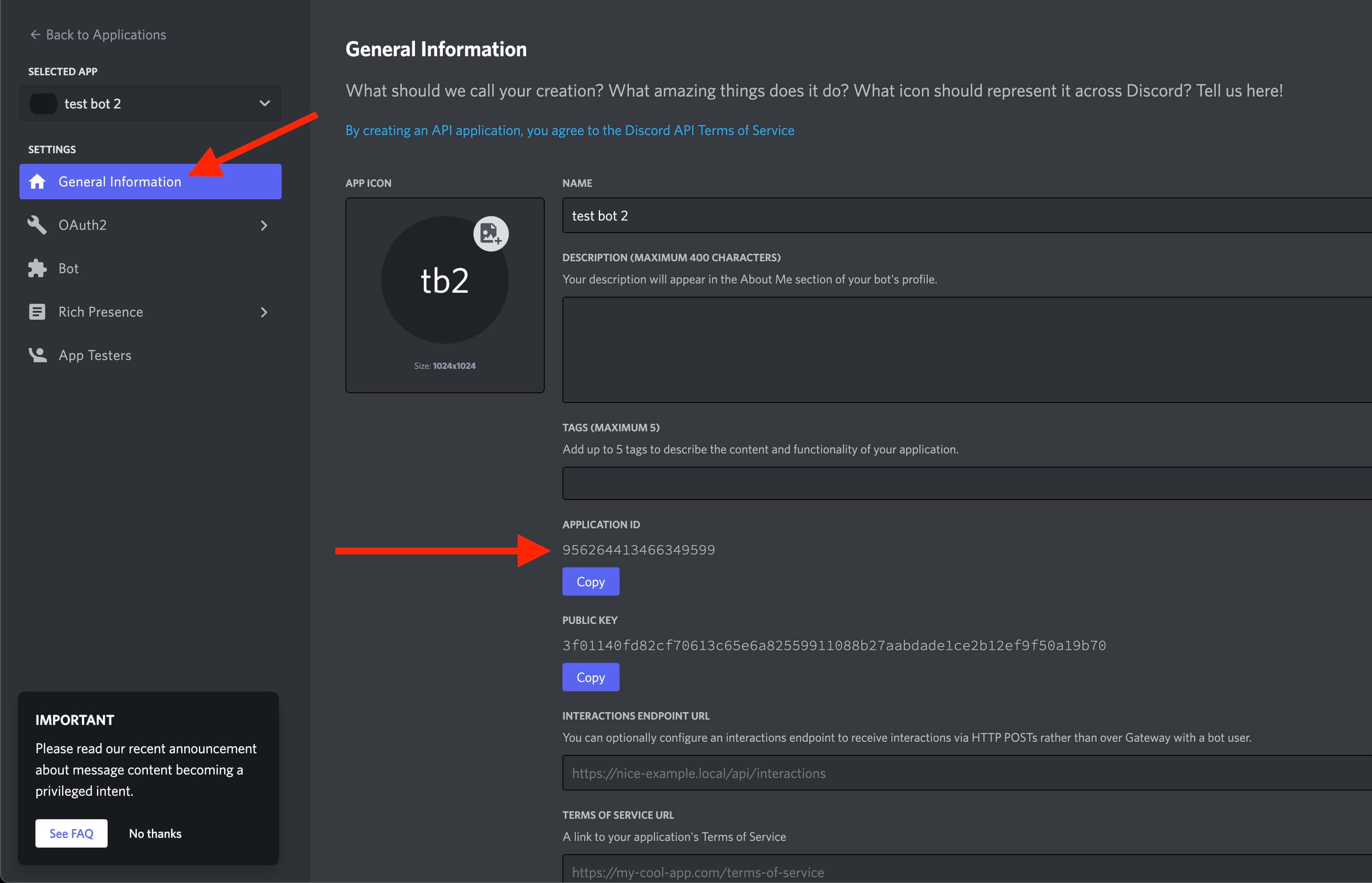 Discord Developer Portal App ID