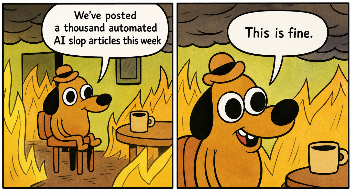 AI slop is crushing us. This is fine.