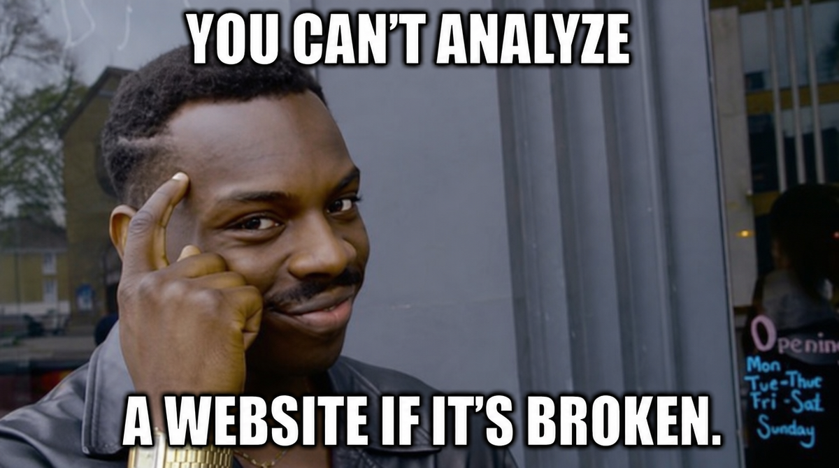 Fix the content of your website first. Track and measure later.