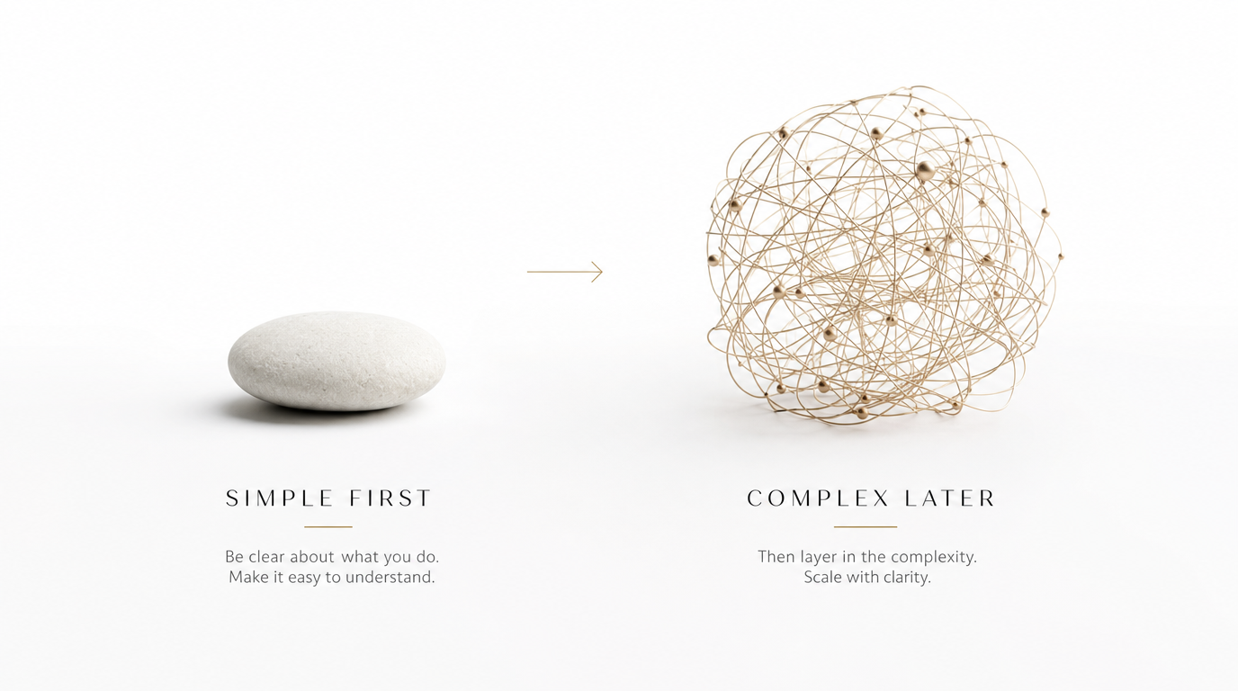 AEO/GEO done right: simple first, complex later.