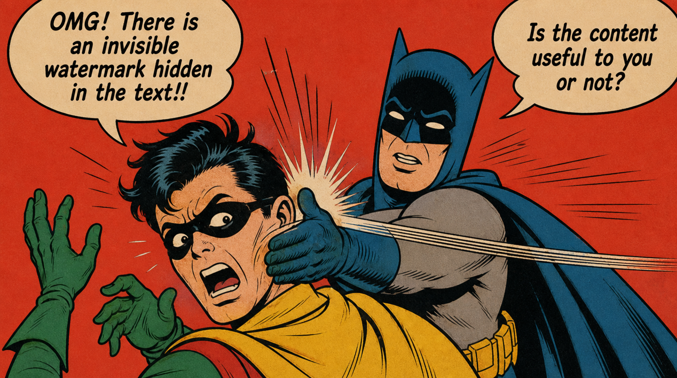 The braindead panic around AI-generated watermarks.