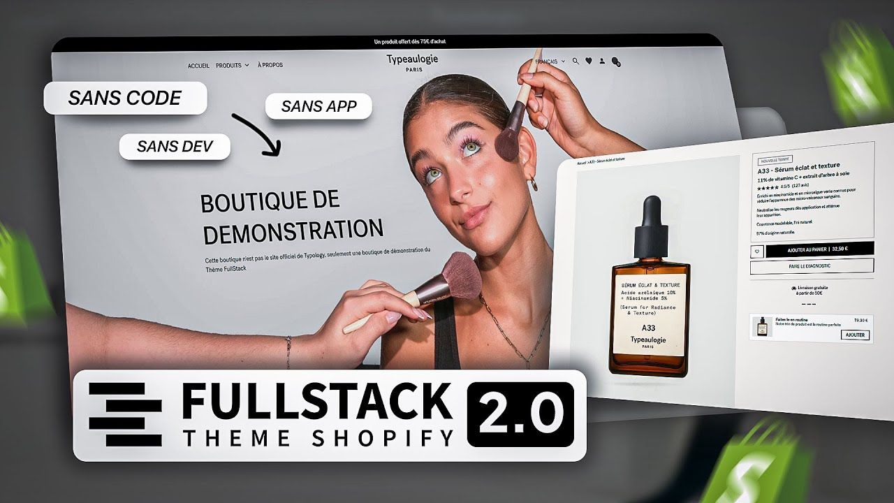 Miniature de la vidéo Comment on a cloné Typology sur Shopify avec le Thème FullStack 2.0