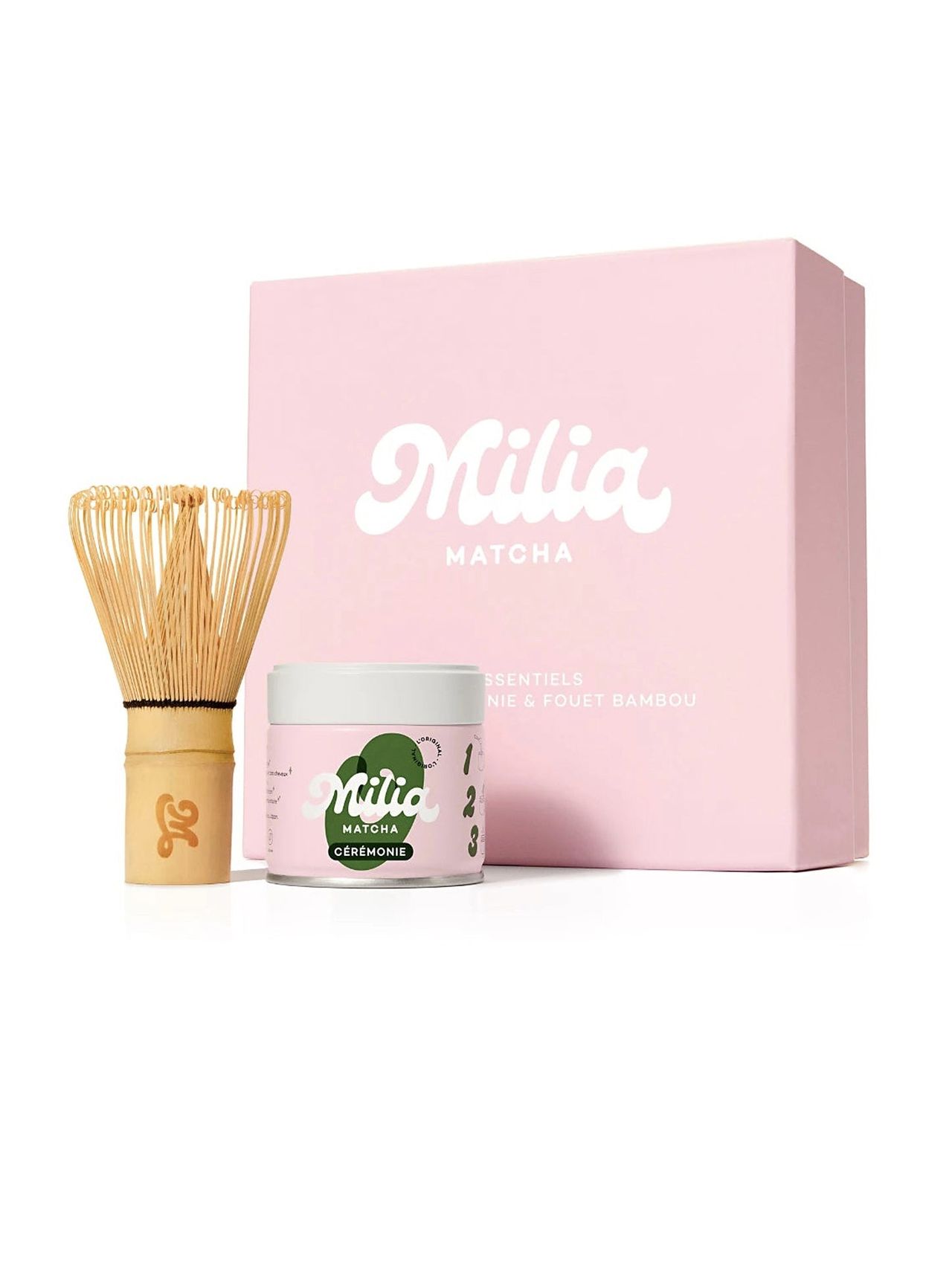 Coffret Les Essentiels Milia Matcha avec boîte Cérémonie et fouet en bambou
