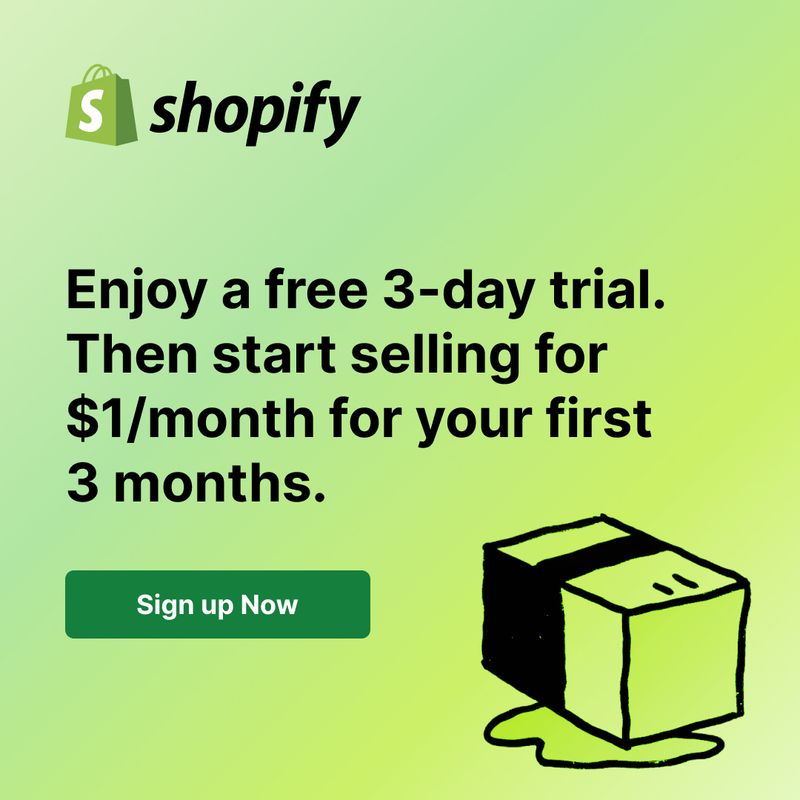 Shopify offer: $1 per month for the first 3 months