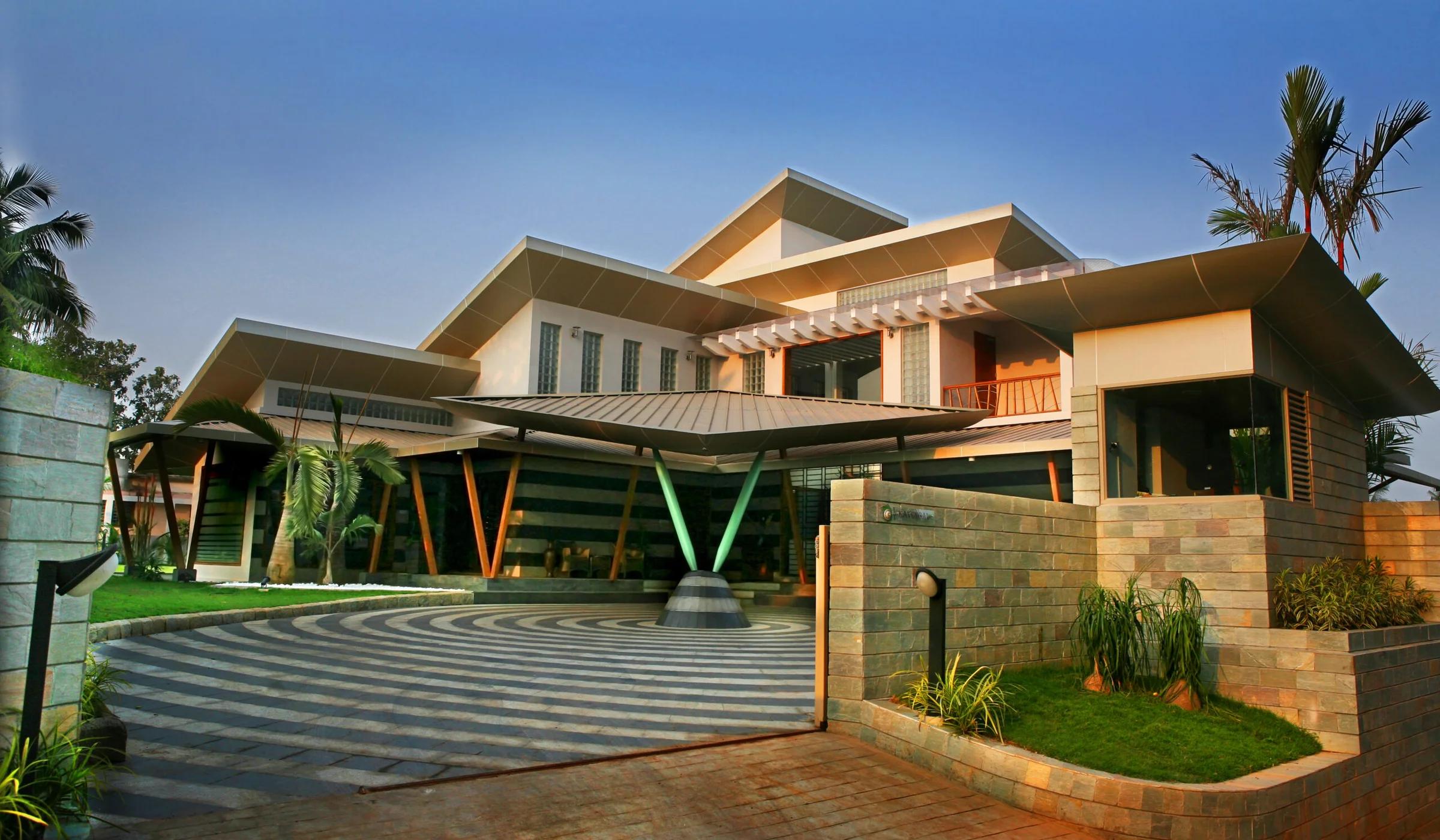 The bungalow at dusk