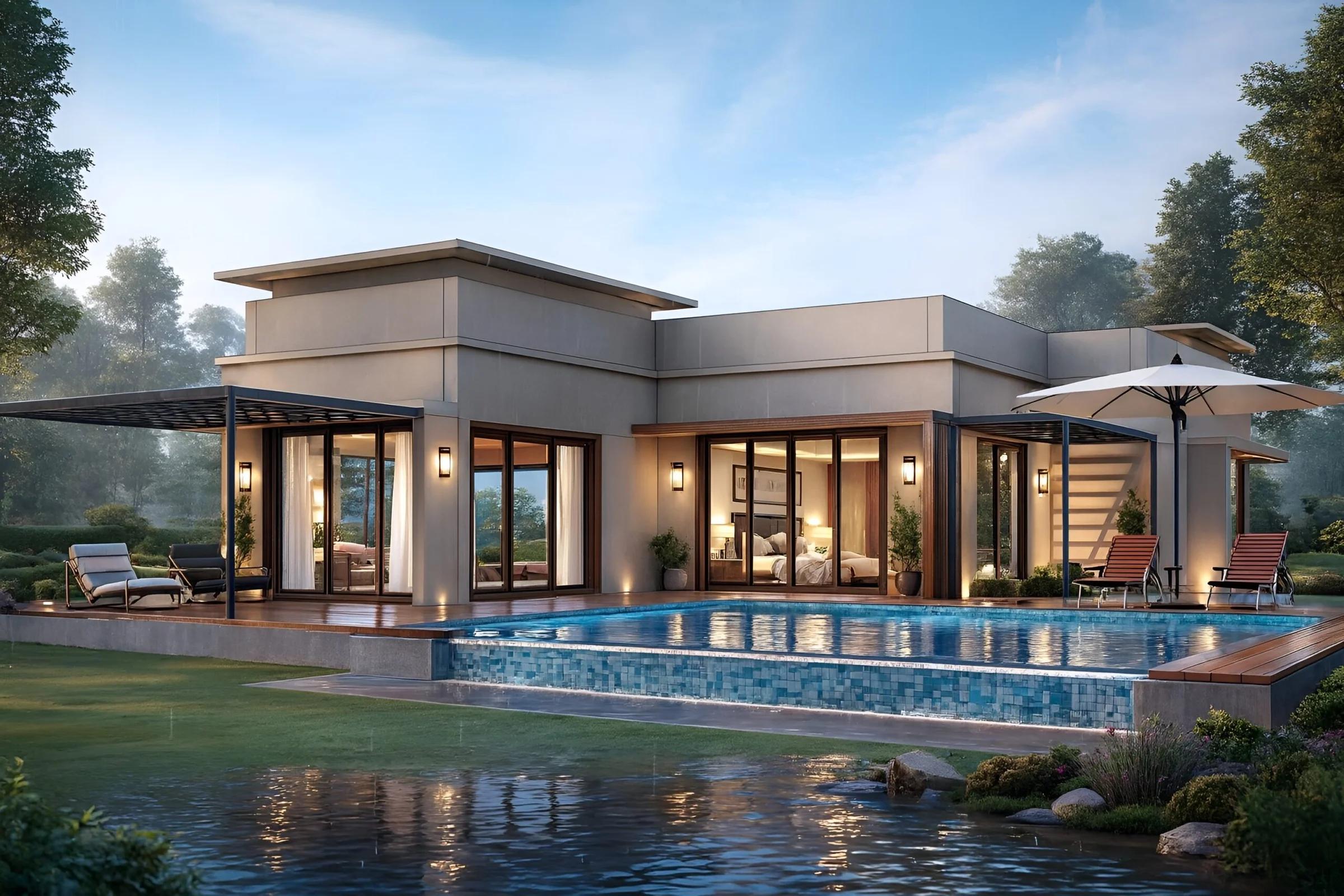 Single-storey villa with private pool