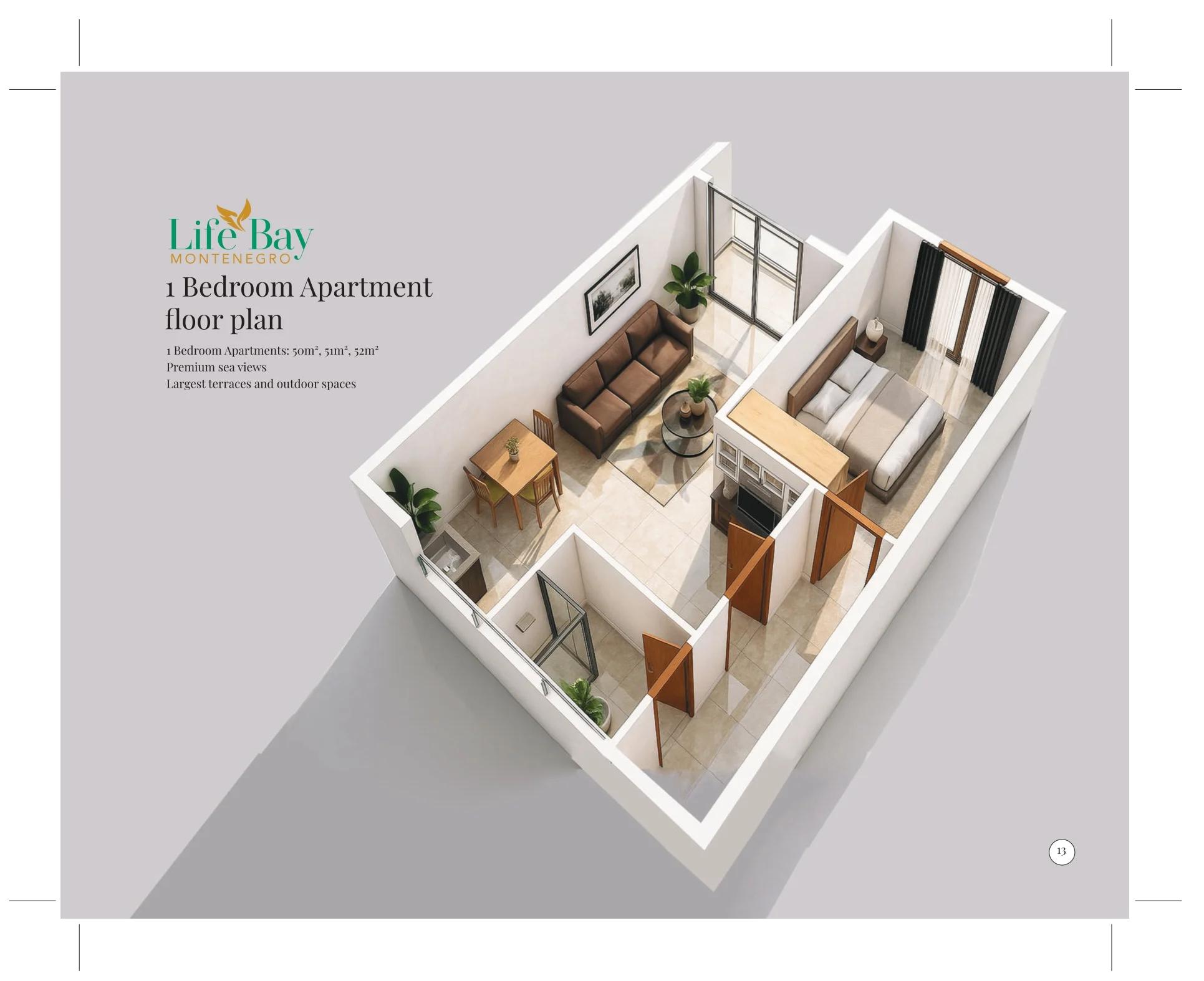 1-bedroom apartment floor plan