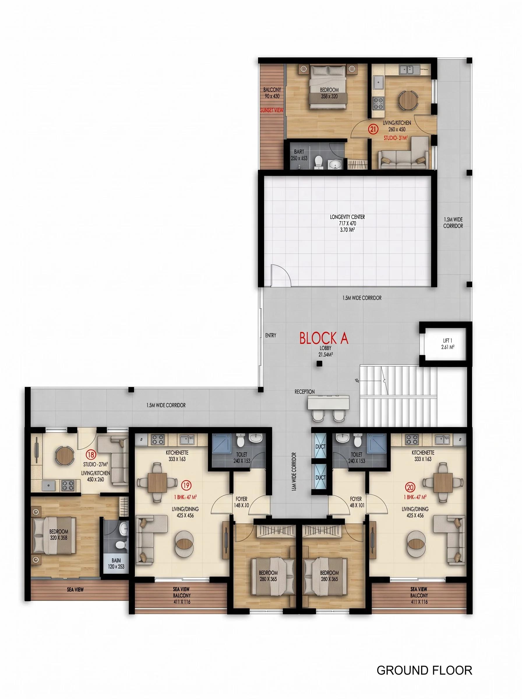 Block A, ground floor · 1/5