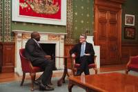 The image shows David Lammy, who served as Foreign Secretary, meeting with Peter Mandelson, who was appointed as the British Ambassador to the United States.