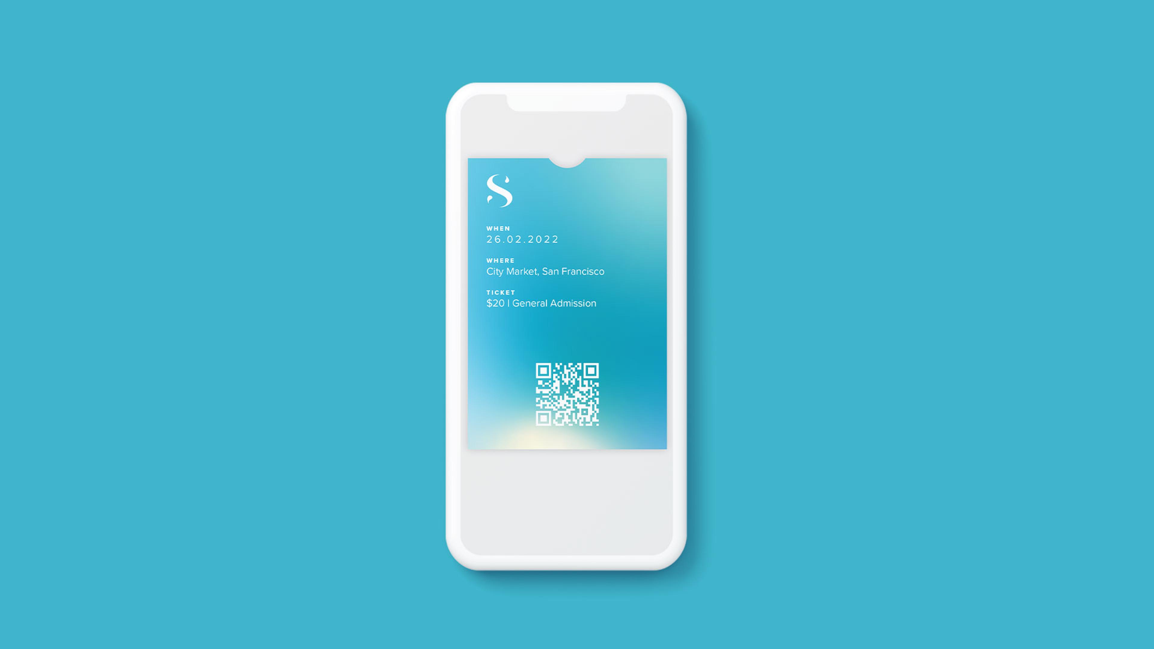 ShoreLine digital ticket with a QR code and ticket details