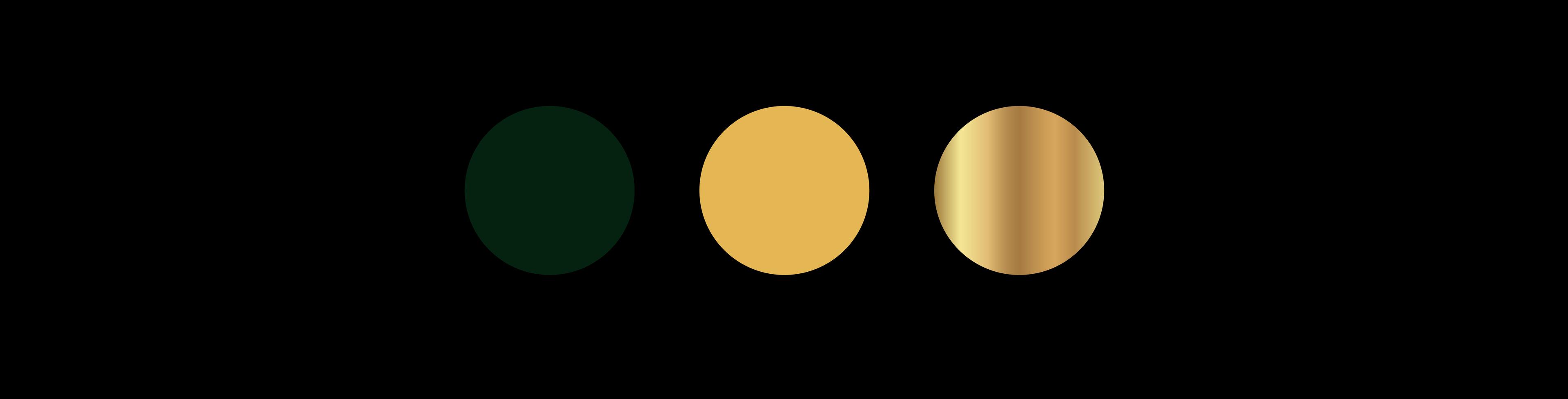 WWD Honors color palette (dark green, mustard yellow and gold gradient)