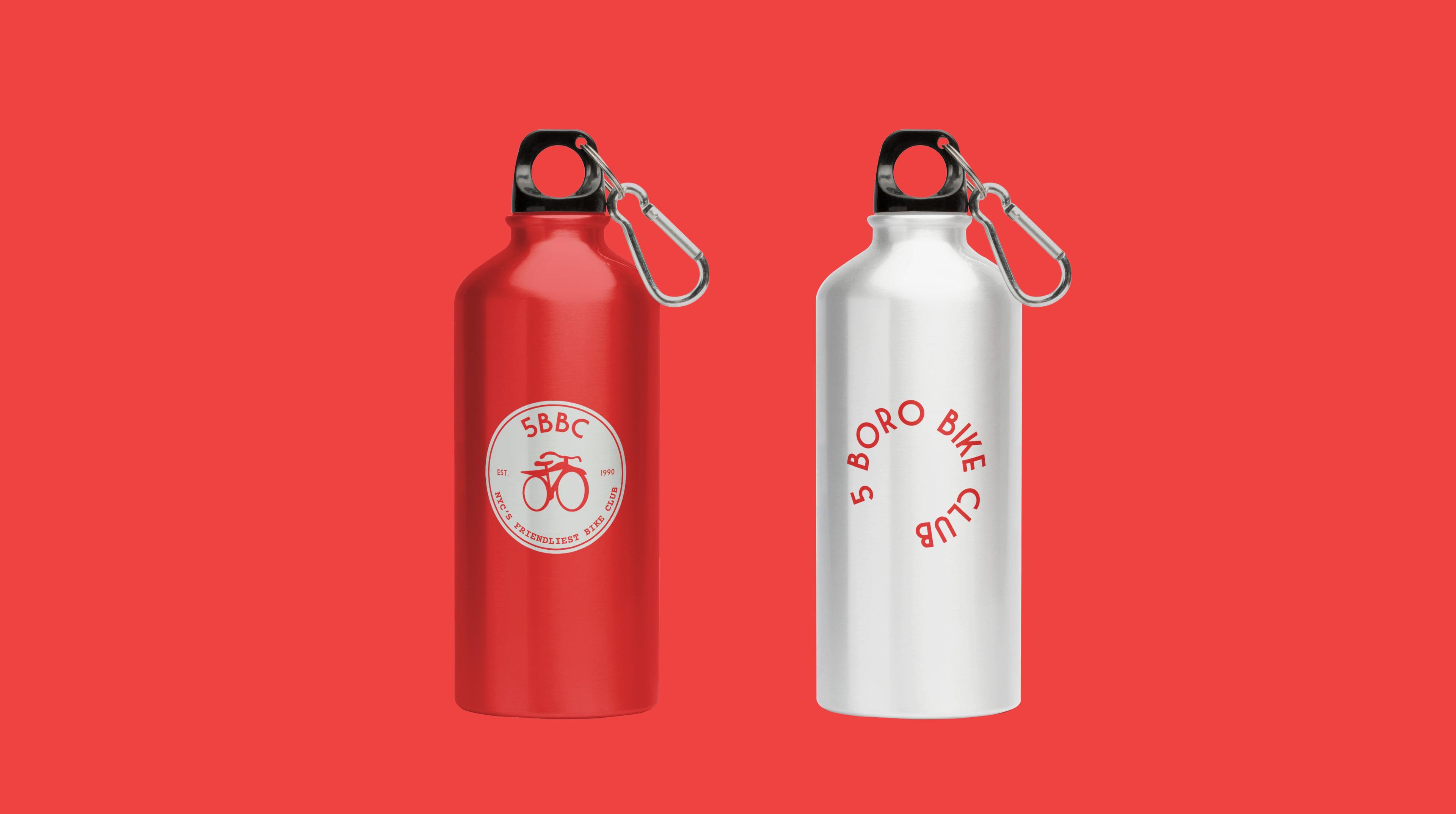5BBC branding on red and white metal bottles