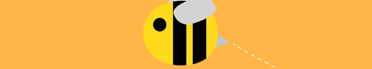 Scribee bee logo with hexagon shaping and bee highlighting path