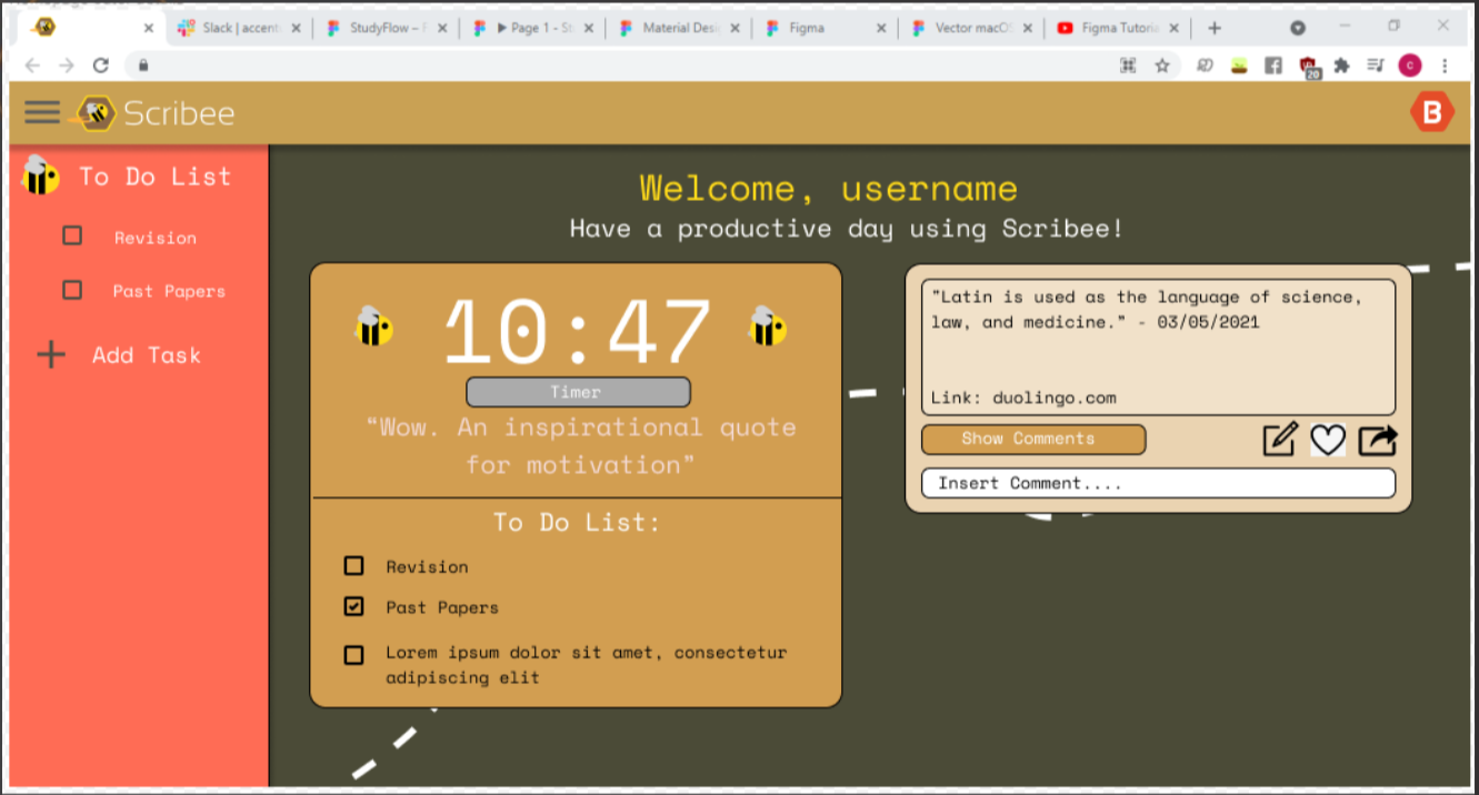 Scribee early design figma prototype