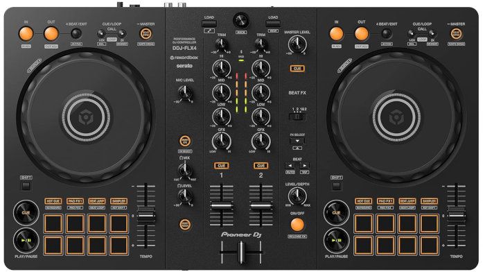 Pioneer DJ DDJ-FLX4 2 decks rekordbox e controlador Serato DJ