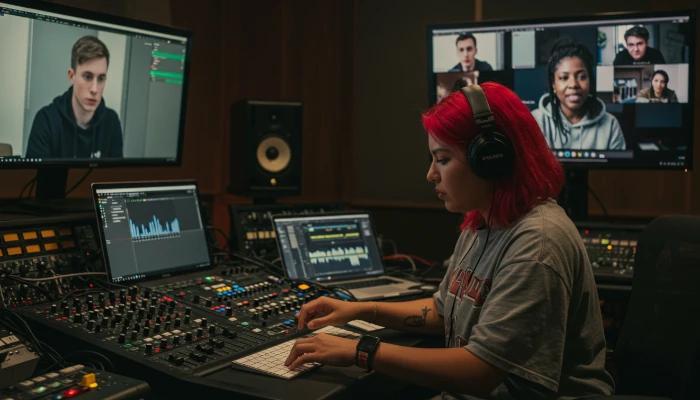 produtores musicais interagindo online