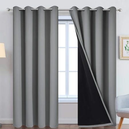 Cortinas Yakamok 100% blackout, painéis de cortina térmica isolados à prova de som