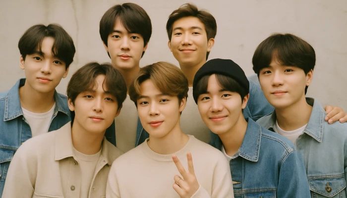 grupo sul-coreano BTS posando para foto