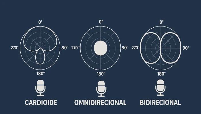 padrões polares dos microfones