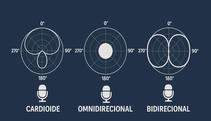 padrões polares dos microfones