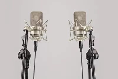 dois microfones profissionais